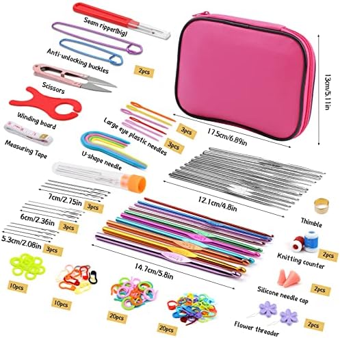 IMZAY 110 Pcs Crochet Hooks Set 0.6–6.5mm Crochet Needles for Yarn - Image 2