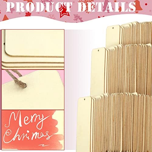 100 Sets 6 x 2 Inch Wooden Bookmarks with Holes and 10M Ropes - Image 3