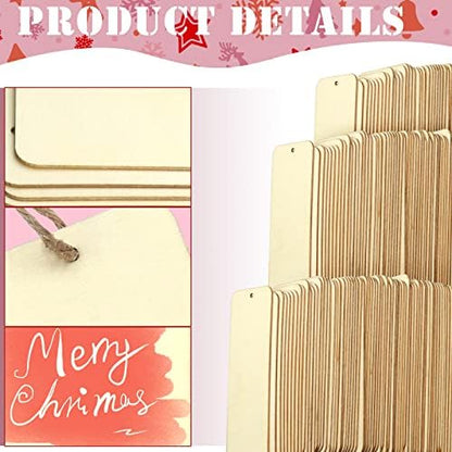 100 Sets 6 x 2 Inch Wooden Bookmarks with Holes and 10M Ropes - Image 3