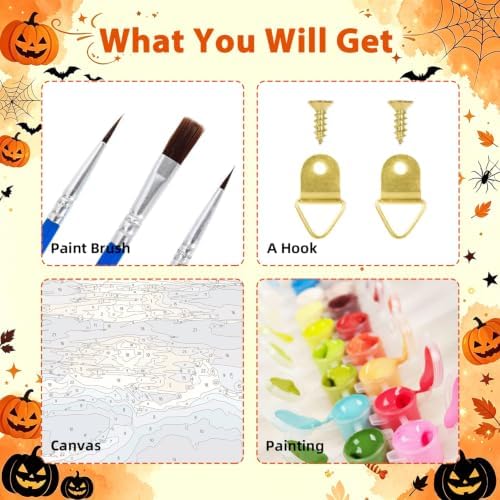Aestalrcus Halloween Paint by Numbers Kit for Adults, Ghost, 16x20inch - Image 4