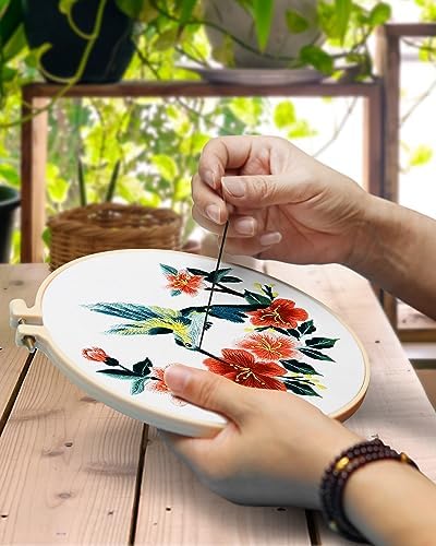TINDTOP Hummingbird and Flower Embroidery Kit for Adults - Image 4