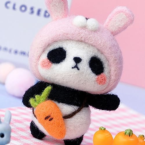 GOTOTOP Needle Felting Kit, Wool Felt Panda Pendant DIY Craft Set, Beginner Friendly Handmade Project, Compact 100 G Materials Kit for Kids Teens Adults Home Craft Time (#3) - Image 5