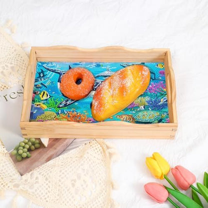DOTSOPS Marine Organisms Diamond Art Serving Tray with Handle for Adults - Image 5