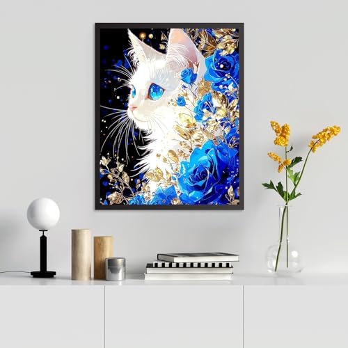 RICUVED Cat Paint by Numbers for Adults, Flowers Paint by Numbers Kit for Adults Beginners, DIY Acrylic Oil Painting on Canvas Easy for Gift Home Wall Decor 16x20 Inch - Image 6