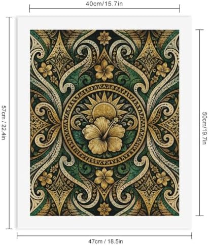 Bozfoxa Paint by Numbers Kit for Adults Beginner Green Ornate Flower - Image 3