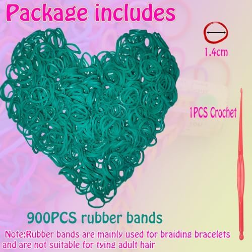 Loom Rubber Band Refill, Grass Green 900 Pcs. - Image 2