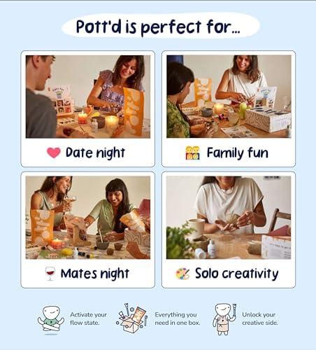 Pott'd Pottery Kit, Air Dry Clay Kit for Adults & Beginners - Image 6