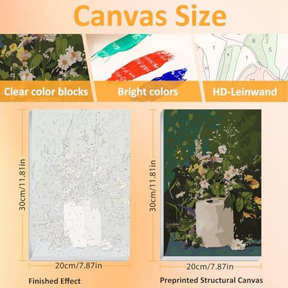 Mandun Bathroom Paint by Numbers Kit for Adults, 3 Pack, 7.8x11.8 inch - Image 2