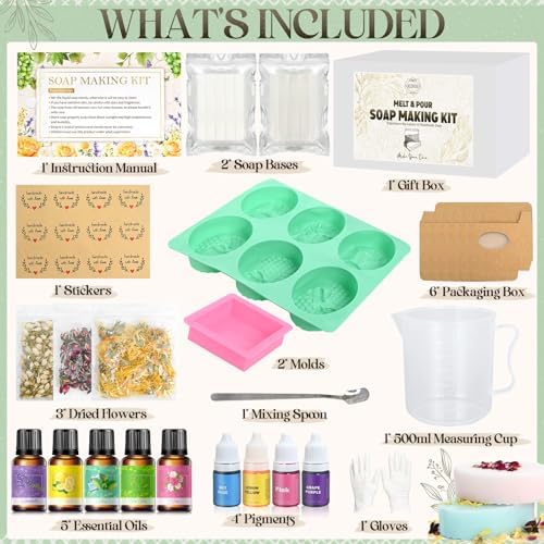 Jcoos Soap Making Kit, Complete DIY Soap Making Kit for Kids Adults - Image 2
