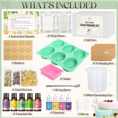Jcoos Soap Making Kit, Complete DIY Soap Making Kit for Kids Adults - Image 2