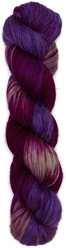 100% Baby Alpaca Yarn Wool 100g Hank DK Weight Hand Dyed Made in Peru - Heavenly Soft and Perfect for Knitting and Crocheting (Purple Carnival, DK Hand Dyed - 100g Hank)