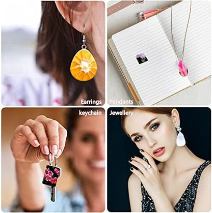Resin Jewelry Molds Silicone Resin Molds for DIY Jewelry Pendant,Silicone Molds for Epoxy Resin,Silicone Jewelry Mold for DIY Resin Casting Crafts Pendants Gem Keychain Necklace Earring Jewelry Making - Image 6