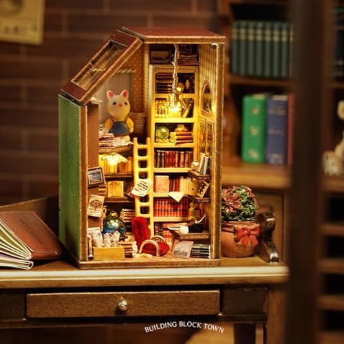 MAGQOO DIY Miniature Dollhouse Kit with Furniture 1:100 Scale Creative Room Mini Wooden Doll House Accessories DIY Miniature House Kit(Garys Collection Room) - Image 4