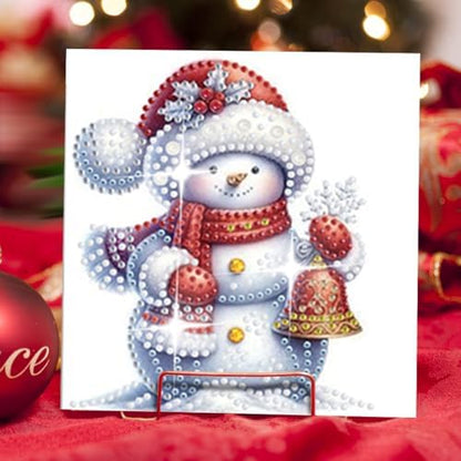 jinglinhh 6pcs Winter Christmas Snowman Snowflakes Diamond Art Painting Greeting Cards with Envelopes, DIY Card Making Kits for Adults, Diamond Art Postcards Holiday Cards Craft Gifts - Image 6