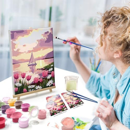 ATDMS Paint by Numbers Kit for Adults, Flowers Paint by Number with Frame - Image 3