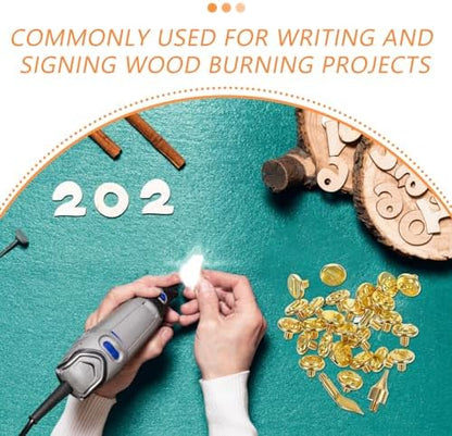 26 Letters Wood Burning Tips Set, Copper Wood Burning Letter Stamps for DIY Pyrography, Woodworking, Carving, Craft Projects - Image 3