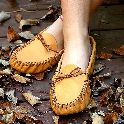 Realeather C4604-03 Adult Moccasin Leathercraft Kit, Size 8-9, Golden Tan, 1-Pair - Image 5