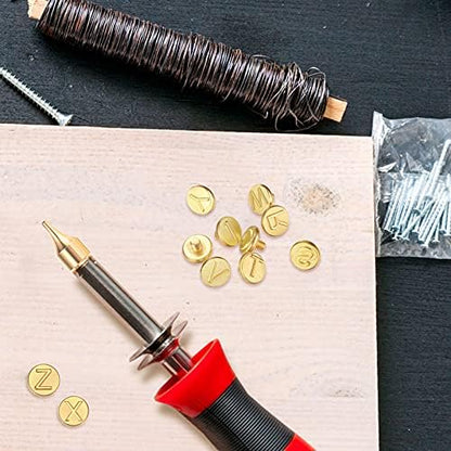 Honoson 28 Pcs Wood Burning Letter Tips Alphabet Stamps Tool Kit - Image 3