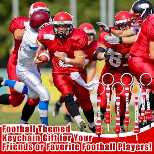 Landical 564 Pcs Football Keychain Making Kit DIY Name Bead Craft Red - Image 4