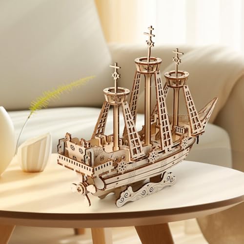 3D Wooden Puzzles for Adults, DIY Ship Model Building Kit - Image 7