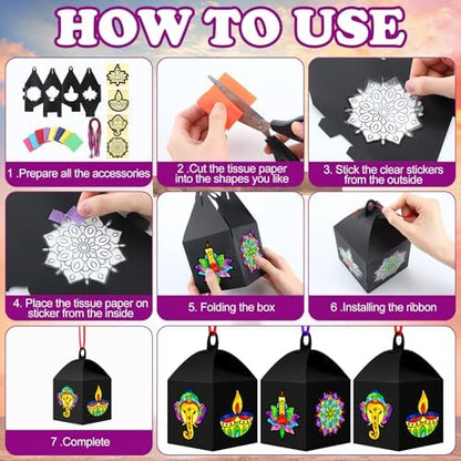 Maitys 16 Set Diwali Pichwai Paper Lantern Suncatcher Craft Kits - Image 4