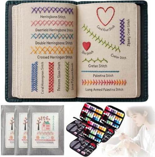 2026 New Upgraded Embroidery Stitch Book Kit,86 PCS Beginner Embroidery Kit, 106 Patterns with Tools & Tutorials, Portable All-in-One Hand Embroidery Book for Adults & DIY Craft Lovers(3 Set) by Unknown