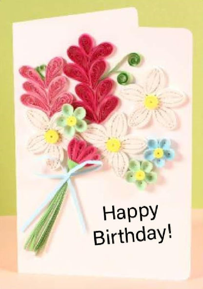 Wizardi Greeting Card Making Kit. Flowers DIY Quilling Kit F07M3-5-FL8 by Wizardi
