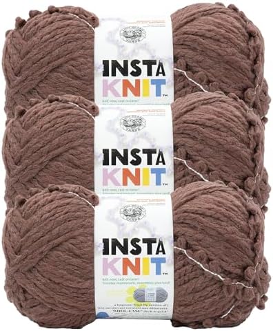 Lion Brand Yarn, InstaKnit Yarn, Guilt-Free Chocolate, Brown, 3 Pack by LionBrandYarn