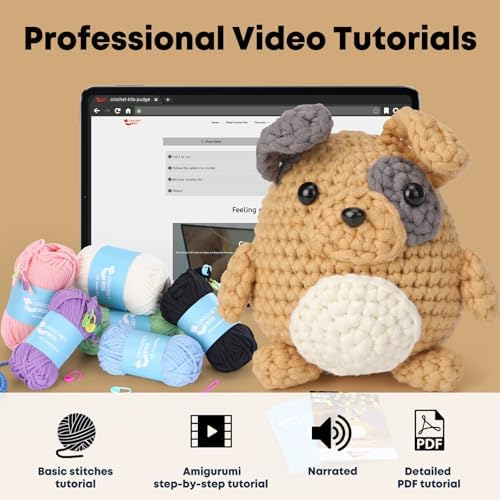 CrochetBox Pug Complete Crochet Kit for Beginners, Easy Craft for Adults - Image 5