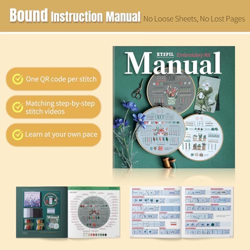 ETSPIL Embroidery Kit for Beginners, 4K Step-by-Step Video, Adults, Gift - Image 6