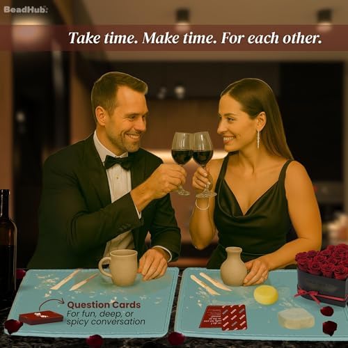 Date Night Pottery Kit for Beginners - 4.4Lbs Air Dry Clay for Adults with Sculpting Tools, Paint, Glaze, Modeling Clay Molding, Sculpt & Painting Set, Hobby DIY Art Craft Kits for Couple (White) - Image 5