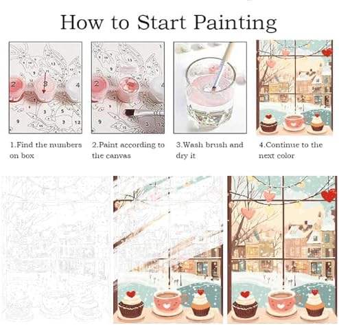 ZRIZQ Paint by Numbers Kit for Adults Beginner,Winter Landscape,16x20 - Image 4