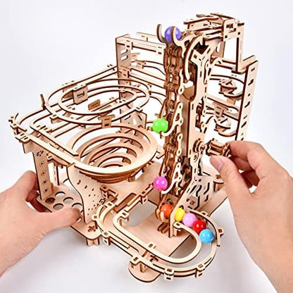 3D Wooden Puzzles Marble Run Chain Kit, Wood Creative Mechanical Puzzles Assembly Model Building Kits to Build for Adults & Kids, DIY Wooden Puzzle Hobbies Toys for Adults &Teens Gifts - Image 4