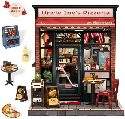 Fsolis Book Nook Kit, DIY Miniature House - Uncle Joe's Pizzeria by FsolisDIYDollhouse
