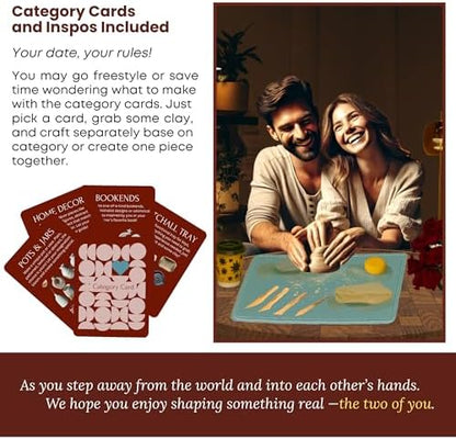 Date Night Pottery Kit for Beginners - 4.4Lbs Air Dry Clay for Adults with Sculpting Tools, Paint, Glaze, Modeling Clay Molding, Sculpt & Painting Set, Hobby DIY Art Craft Kits for Couple (White) - Image 6