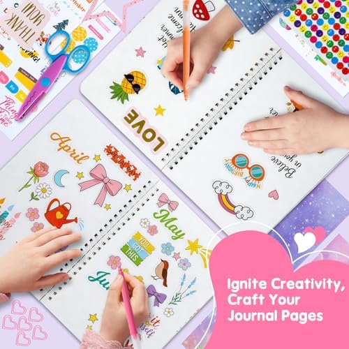 Poaoed DIY Journal Kit for Girls Ages 8-14, Scrapbook & Diary Kit, Gift Set - Image 4