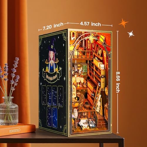 Book Nook Kit DIY Magic Lab 3D Puzzle Wooden Dollhouse with LED Lights - Image 5