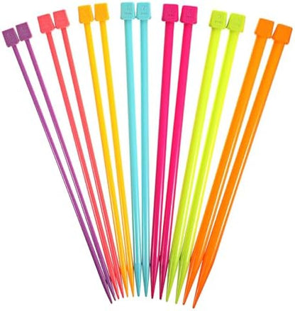 14 PCS Knitting Needles, 4 Mm-10 Mm Colorful Single Point Knitting Needle, Plastic Knitting Needles Set for Beginners Making Sweater, Scarf by Unknown