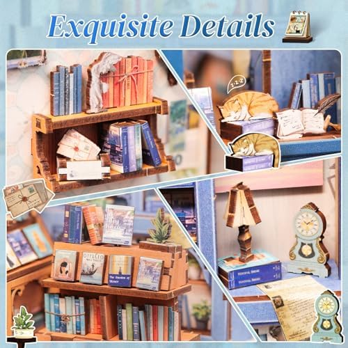 CUTEBEE Book Nook Kit - DIY Miniature House Dollhouse Booknook Kit - Image 6