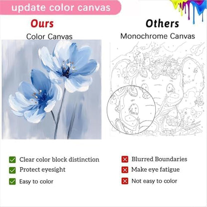 Fotasmua 4 Pack Paint by Numbers Kit for Adults Kids, Easy Framed Adults Paint by Numbers Kits, DIY Simple Flowers Acrylic Oil Painting Number Kits for Home Wall Decor (8 x 8 Inch) - Image 5