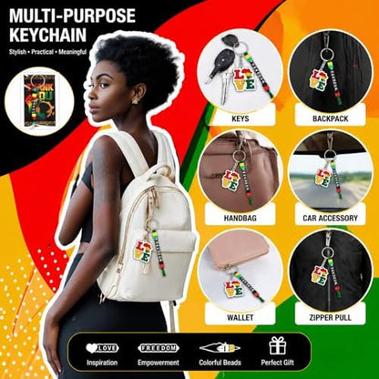 Suncalla 996 Pcs 24 Set Juneteenth Keychain Making Kit DIY 1865 Bead Crafts - Image 5