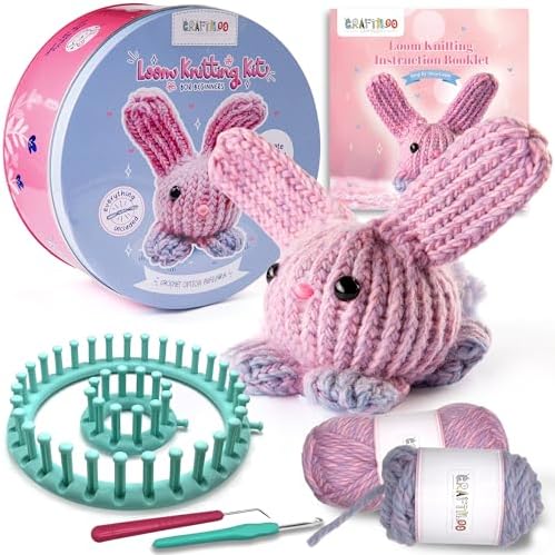 Loom Knitting & Crochet Kit for Kids - Beginner Bunny Knitting Kit by Craftiloo