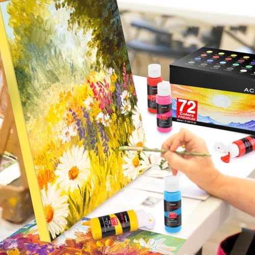 Caliart 72 Colors Acrylic Paint Set with 12 Brushes - Image 2
