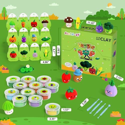 Aestd-ST Air Dry Clay Kit - Vegetable Theme, Modeling Clay for Kids - Image 2