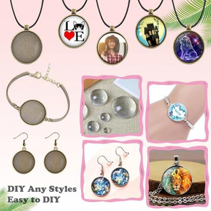 J6QIHANG Pendant Trays Set with Glass Cabochons for Jewelry Making - Image 5