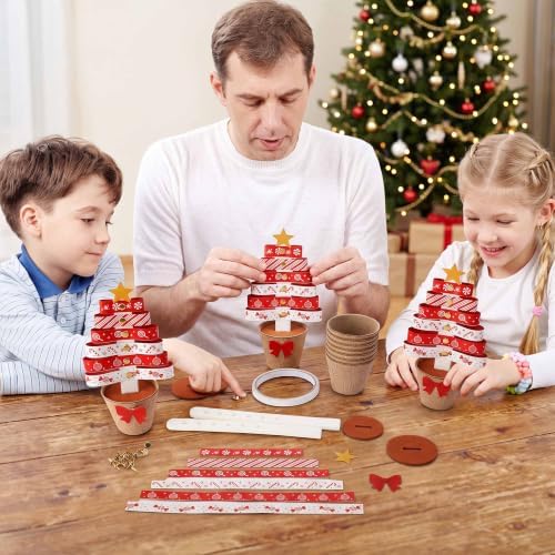 30 Sets Christmas Tree Pot Craft Kit, Standing Paper Xmas Tree DIY Bulk - Image 4