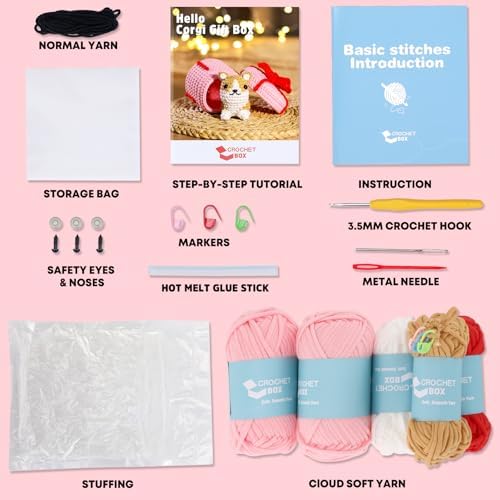 CrochetBox Corgi Dog Crochet Kit for Beginners, Easy Craft for Adults - Image 3