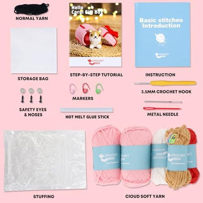 CrochetBox Corgi Dog Crochet Kit for Beginners, Easy Craft for Adults - Image 3