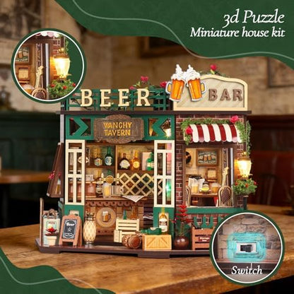 Book Nook, Beer Shop DIY Miniature House Kit for Craft Lovers - Image 4