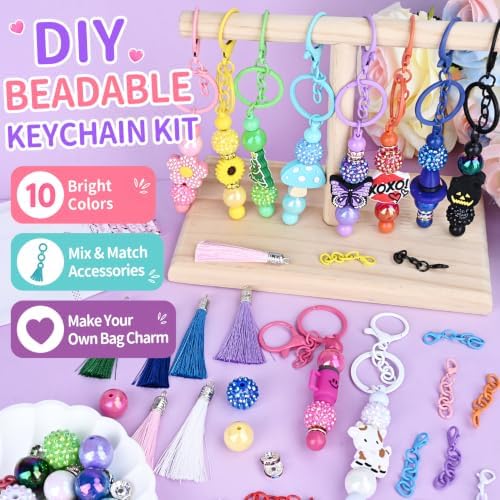 Beadable Keychain Kit with Silicone Beads, Beadable Keychain Bars - Image 6